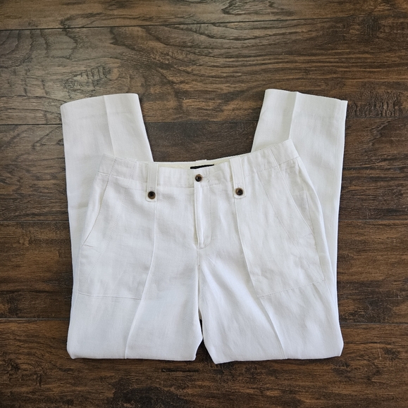 J. Crew Women's 100% Linen Pleated Pants w/ Cotton Liner Size 2 EUC - Picture 2 of 9